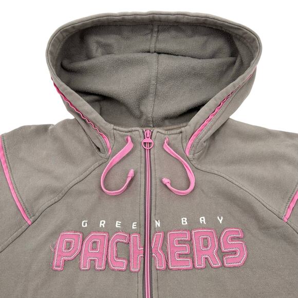 Vintage 90s y2k womens Reebok NFL Green Bay Packers Football Full Zip Sweatshirt - Picture 2 of 7